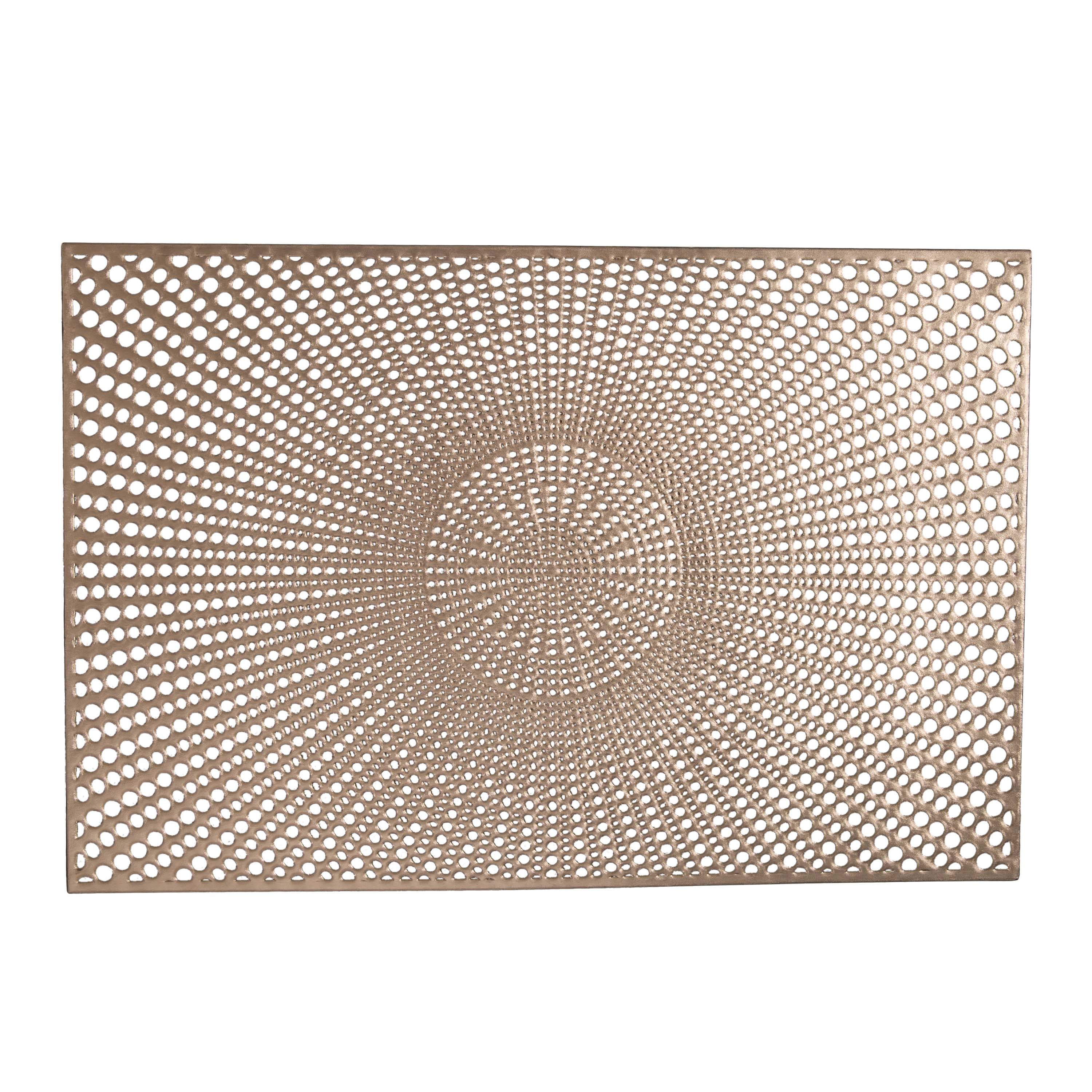 Home Details Set of Four Santorini Metallic Table Place Mat, Gold