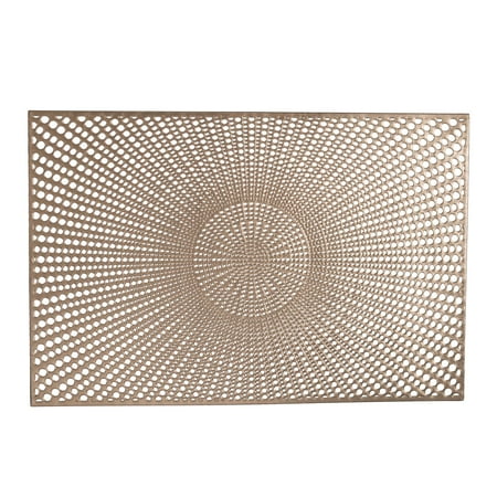 Home Details Set of Four Santorini Metallic Table Place Mat, Gold