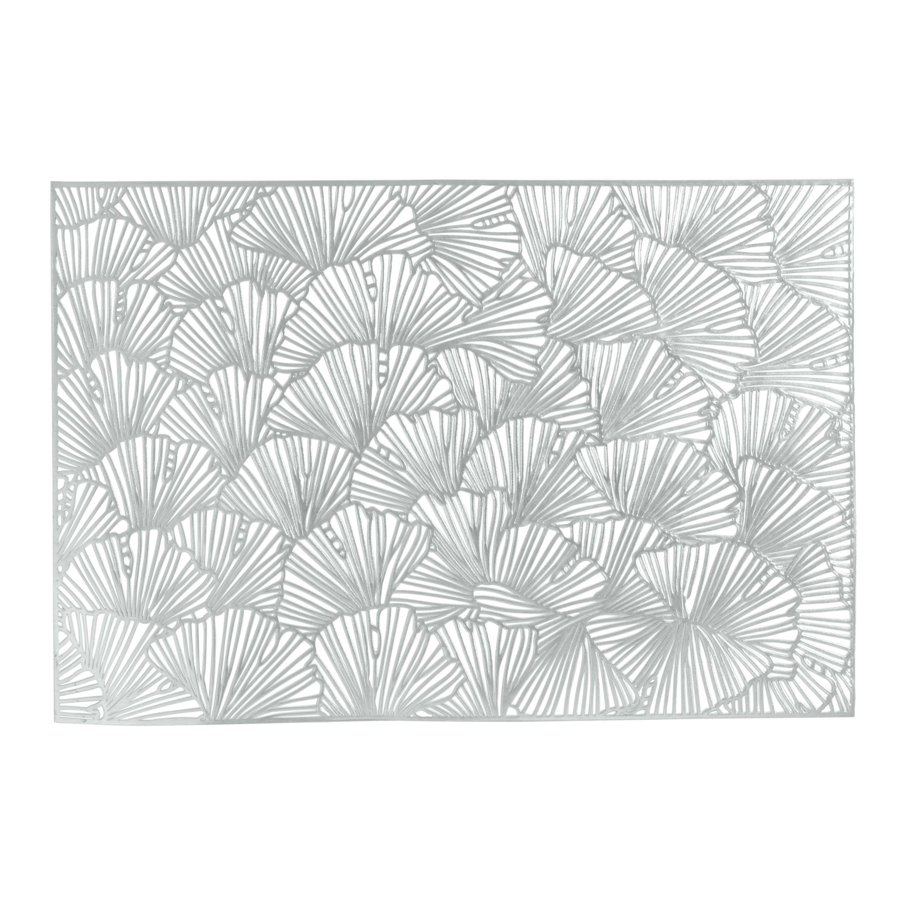 Home Details Set of Four Shell Laser Cut Table Place Mat, Silver