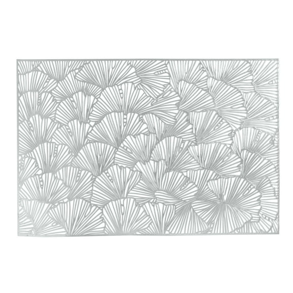 Home Details Set of Four Shell Laser Cut Table Place Mat, Silver