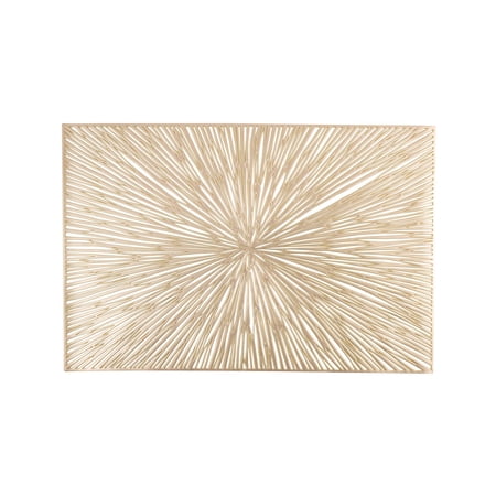 Home Details Set of Four Star Burst Laser Cut Table Place Mat, Gold