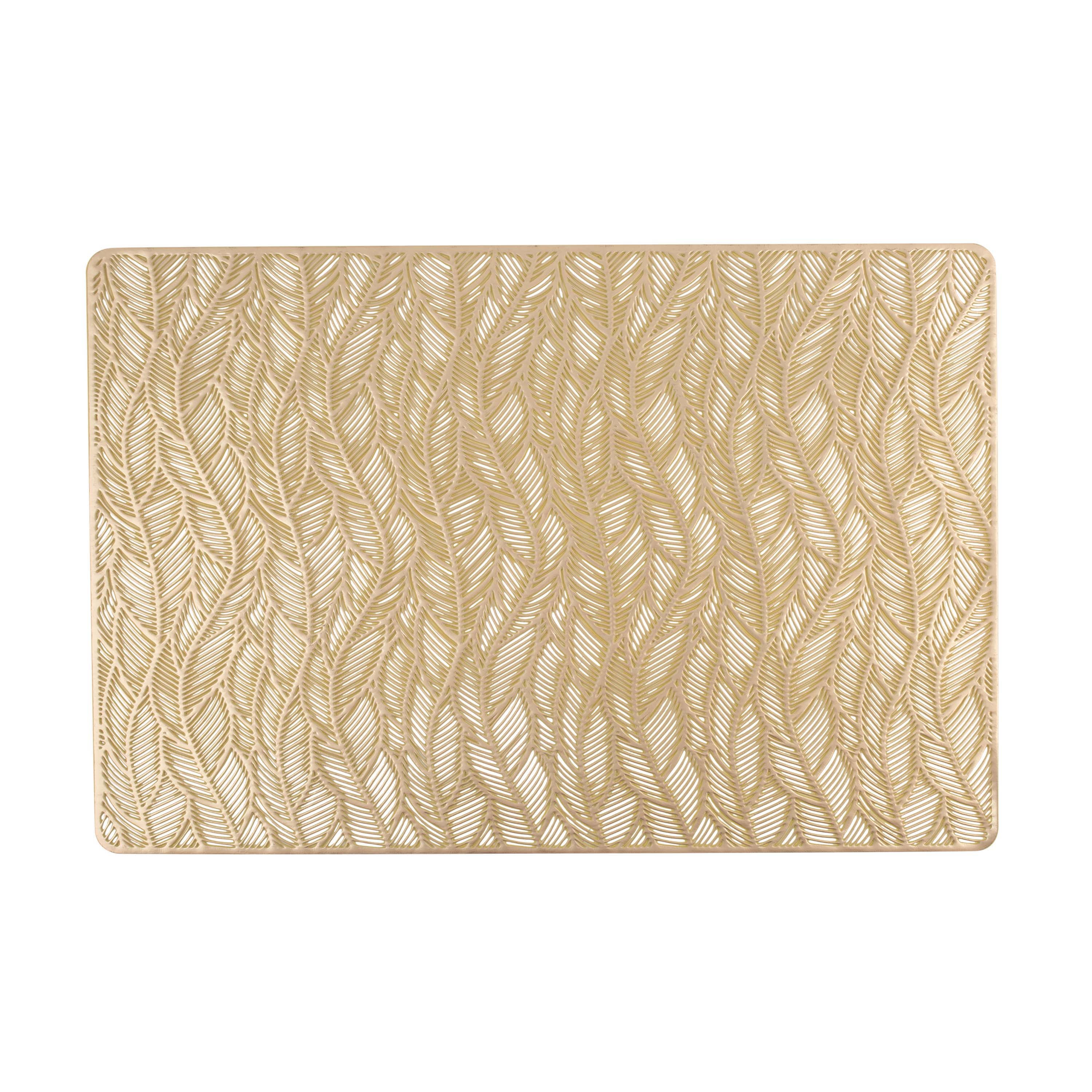 Home Details Set of Four Vine Laser Cut Place Mat in Gold