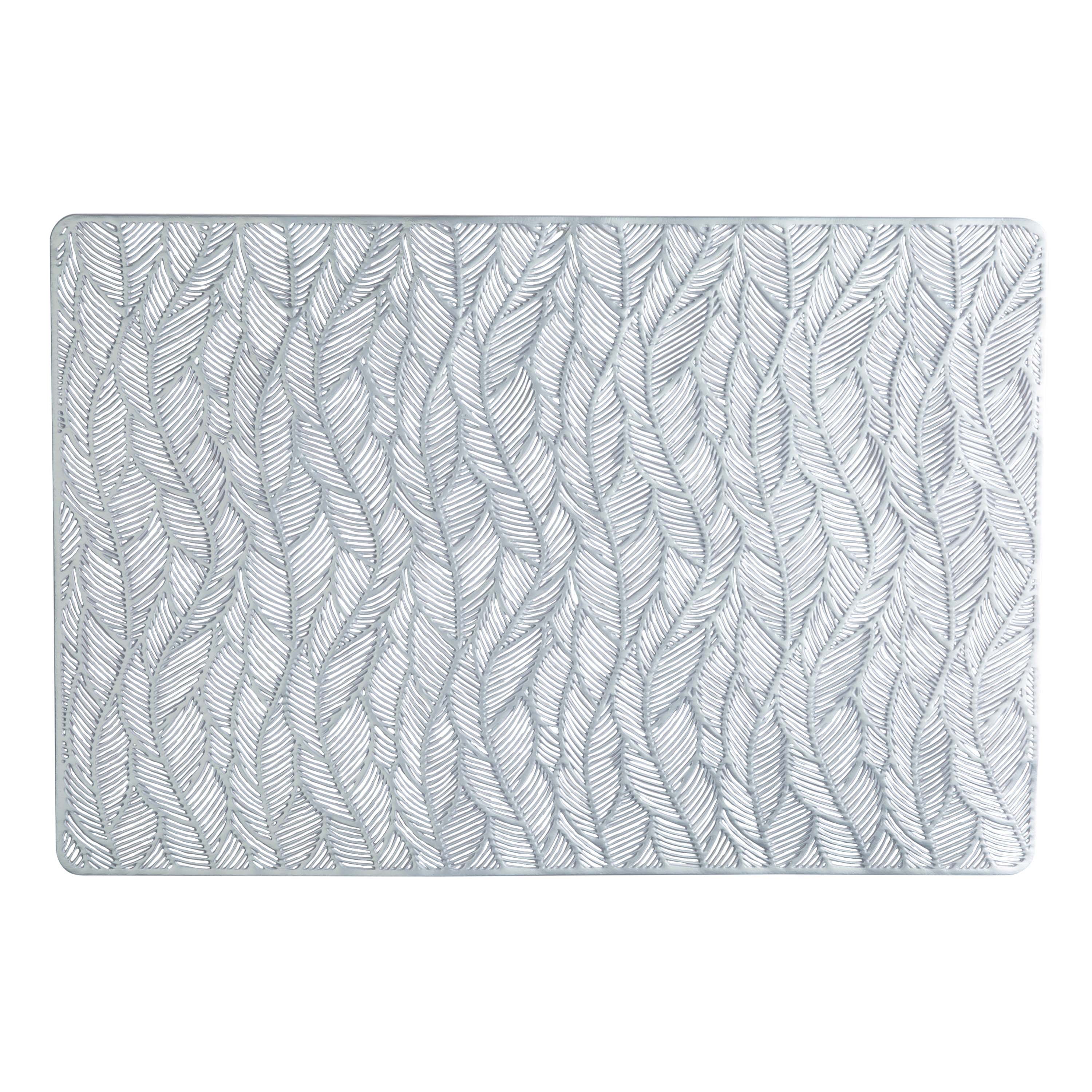 Home Details Set of Four Vine Laser Cut Table Place Mat, Silver