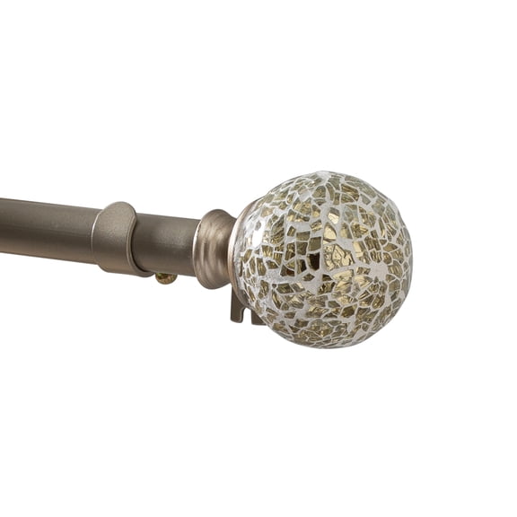 Home Details Tavolara 86-120" Adjustable Single Curtain Rod Set in Satin