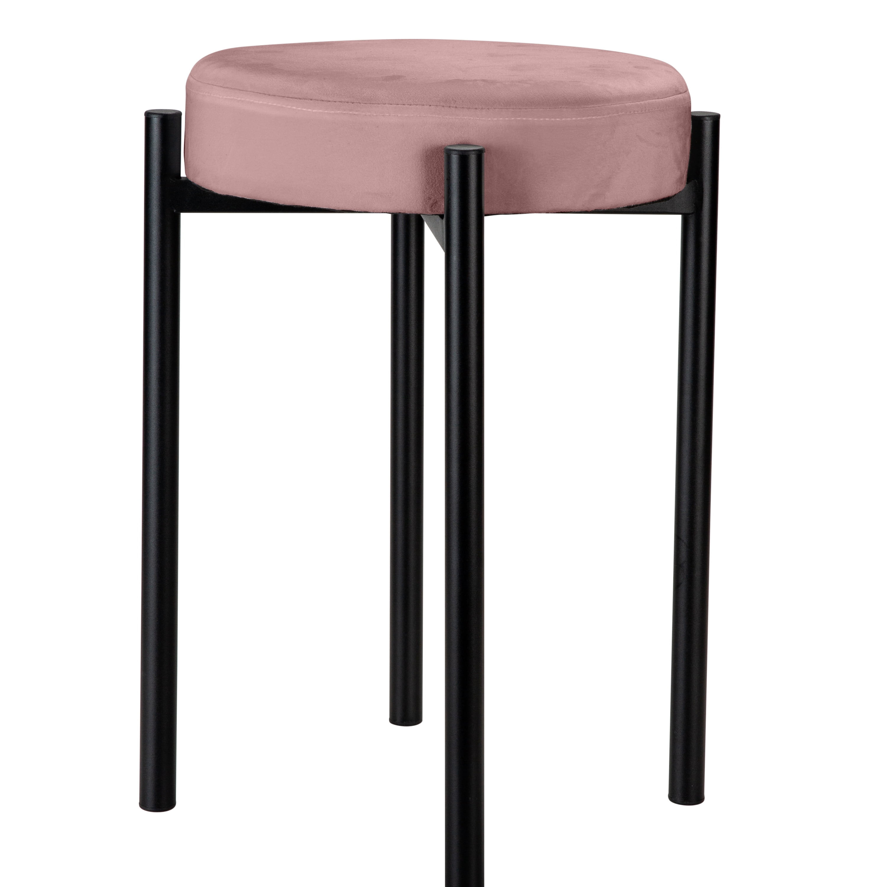 Home Details Velvet Velour 18 inch Indoor Backless Vanity Stool