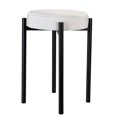 thumbnail image 1 of Home Details Velvet Velour Indoor Backless Compact Vanity Stool, White, 1 of 6