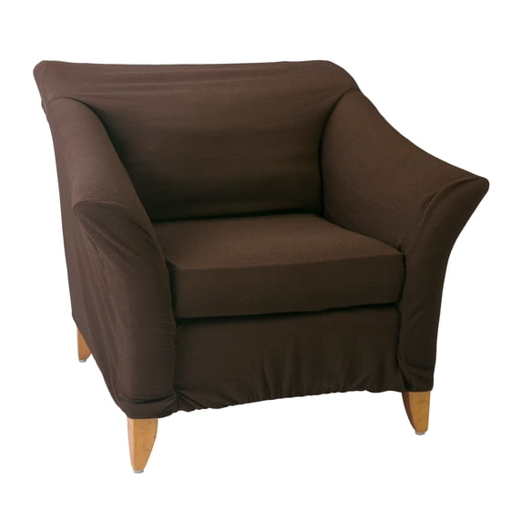 Home Details Waffle Design Chair/Recliner Stretch Fit Slipcover in Brown