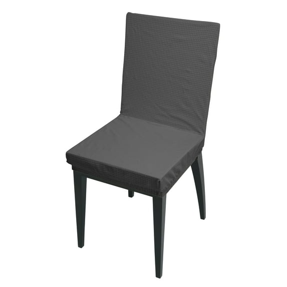 Home Details Waffle Design Dining Chair Slipcover, Grey