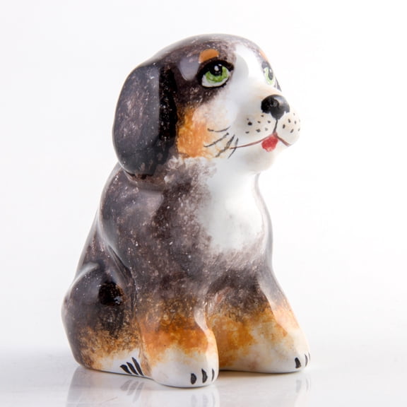 Home Display Shelf Coffee Table Decor Tuzik The Doggy Dog Lover Gift Ceramic Figurine. Symbol of The Year 2018. 2.4'' (6 cm)