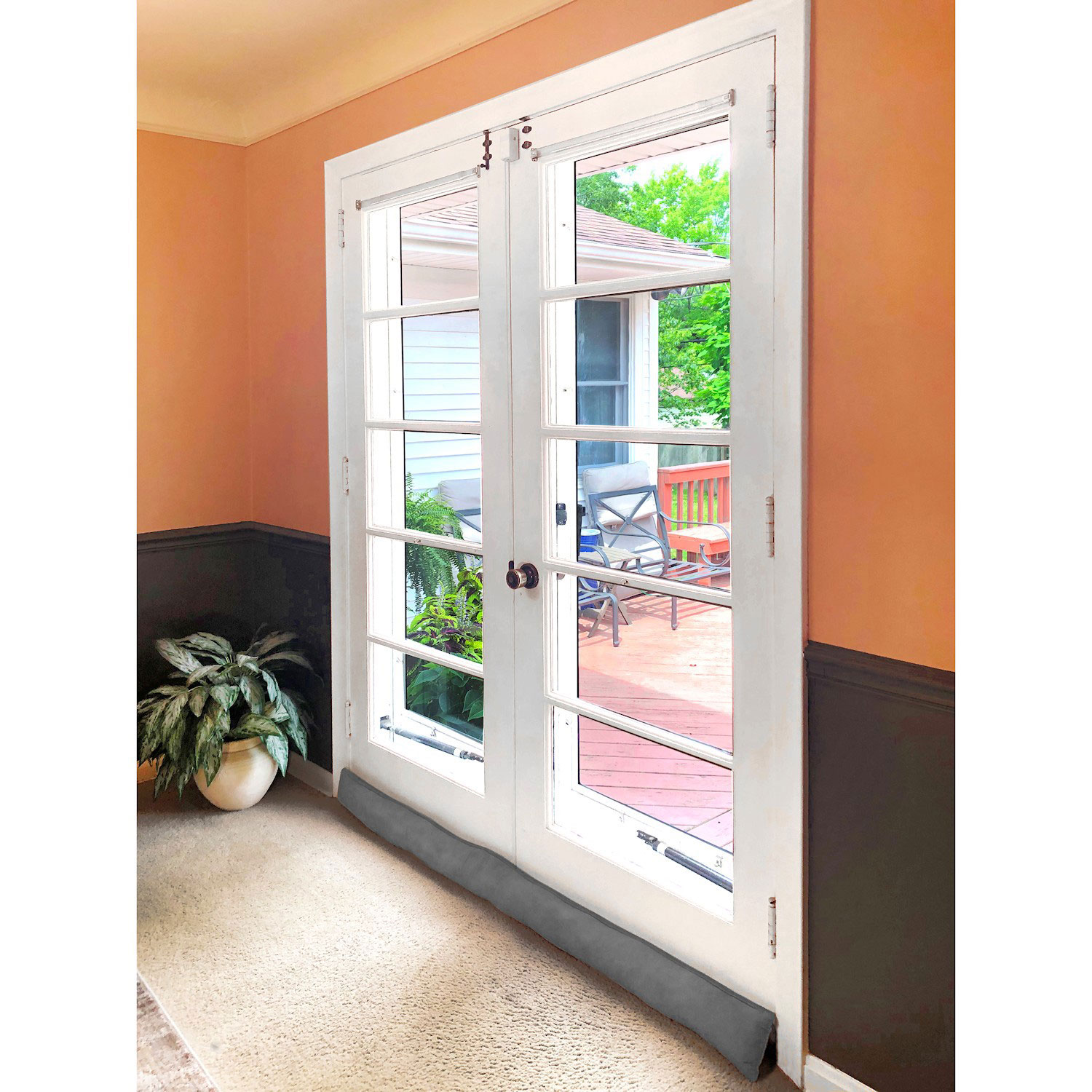 Home District Door Draft Stopper Weighted Faux Suede Under Door Draft