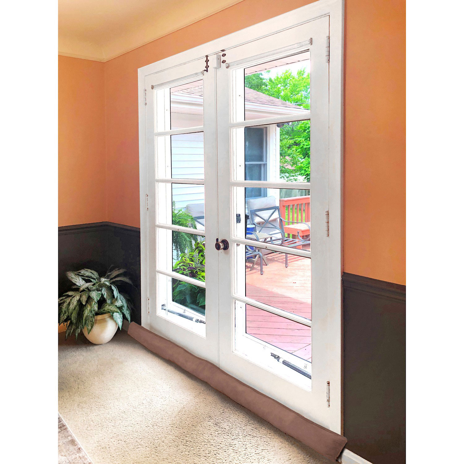 Home District Door Draft Stopper Weighted Faux Suede Under Door Draft