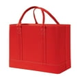 thumbnail image 1 of Home District File Organizer Tote Faux Leather Letter Size, File & Paper Sorter & Organizer, Red, 1 of 9