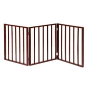 Home District Freestanding Pet Gate Real Wood 3-Panel Tri Fold Folding