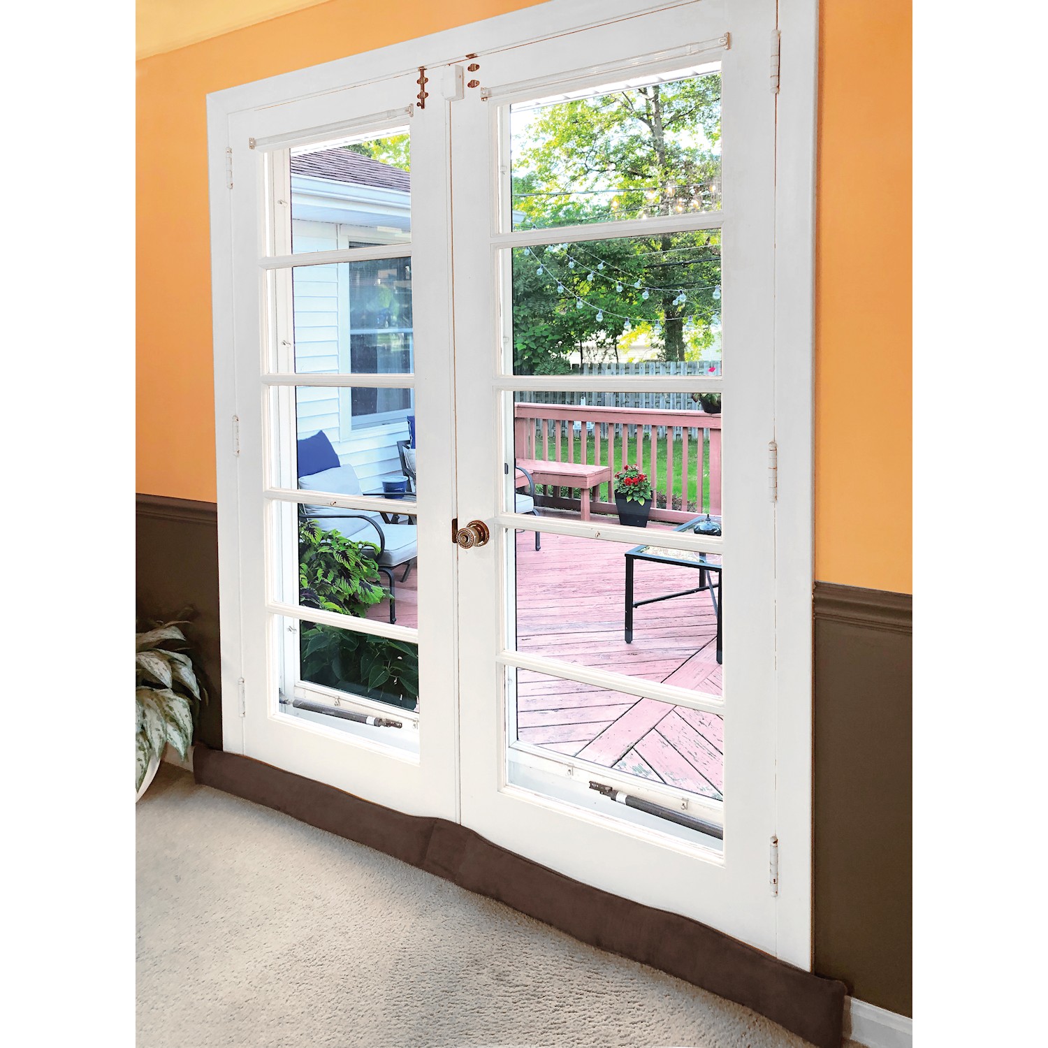 Home District French Door Draft Stopper Weighted Under Door Draft