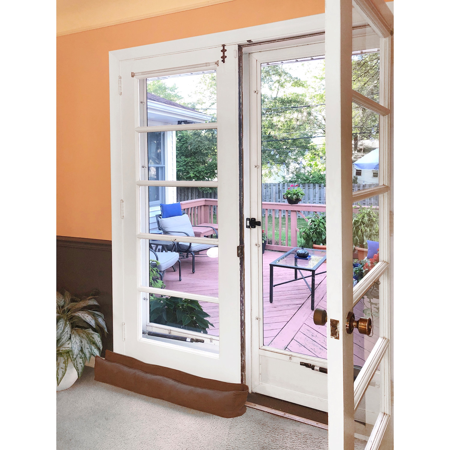 Home District French Door Draft Stopper Weighted Under Door Draft