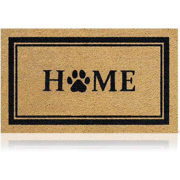 Home Dog Classic - 17"x29" - Coir Door Mat with Heavy Duty Backing - Welcome Mats for Entryway, Porch - Anti-Slip PVC & Coconut Fiber Surface - Natural Home Accessories, Minimalist Original Design