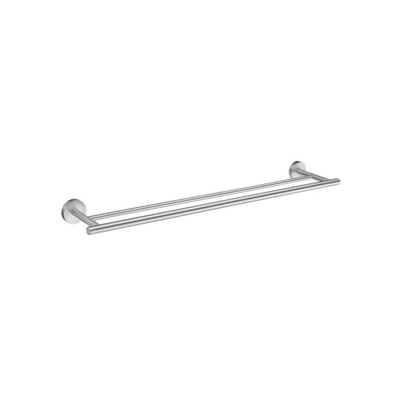 Home Double Towel Rail 24" Brushed Chrome
