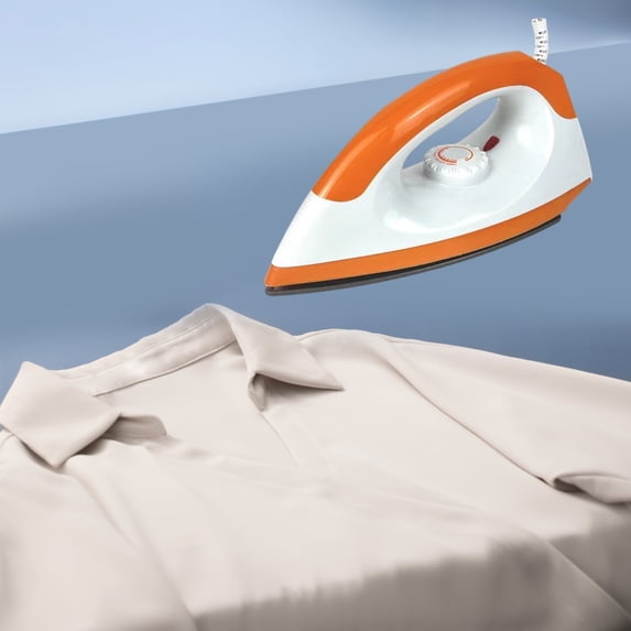 Home Dry Clothes Iron,Temperature Adjustable Ironing Device for Fabric Wrinkle Removal,Sleek Soleplate Fast Heating for Nylon Silk Wool Linen,Ideal for Home Ironing and Office Garment Care-Orange