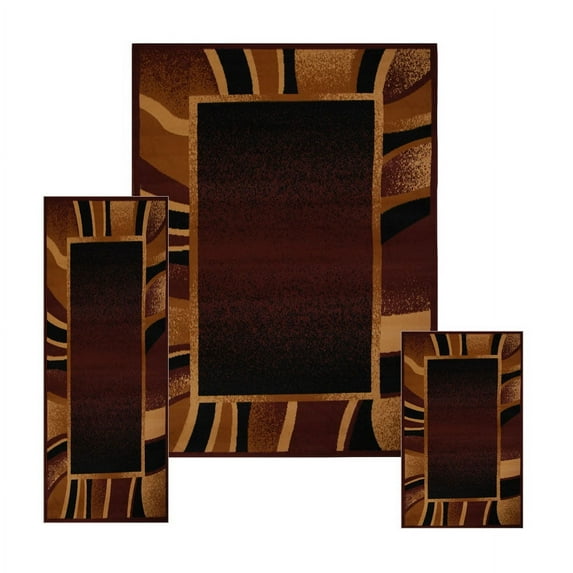 Home Dynamix Area Rugs: Ariana Rug: 7542 Brown: 3 Piece Set