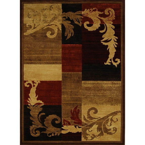 Home Dynamix Area Rugs: Catalina Rug: 1258-539 Brown - Red: 5'2"x7'4" Rectangle