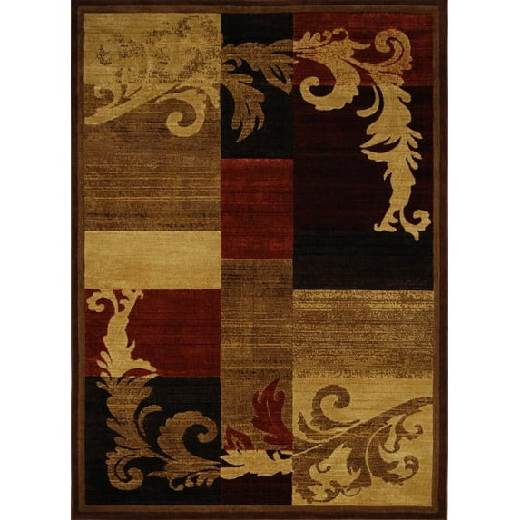 Home Dynamix Area Rugs: Catalina Rug: 1258-539 Brown - Red: 7'8"x10'7" Rectanglee