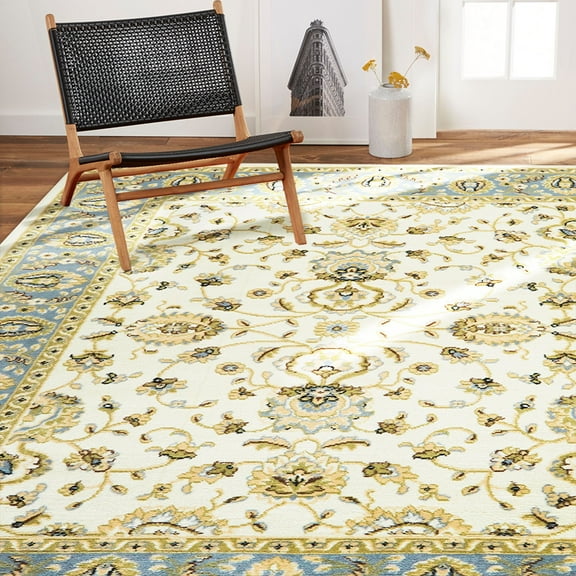 Home Dynamix Area Rugs: Optimum Rug: 919-128 Ivory Blue: 5'2"x7'4" Rectangle