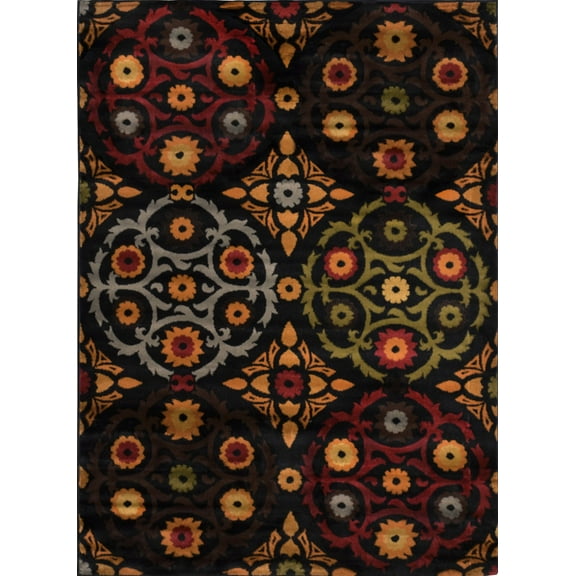 Home Dynamix Area Rugs: Royalty Rugs: HD4107-450 Black: 1' 9" x 7' 2" Rectangle