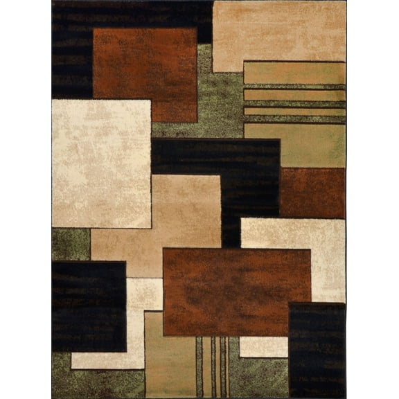 Home Dynamix Area Rugs: Tribeca Rugs: 5367-548 Brown-Green: 3' 3" x 4' 7" Rectangle