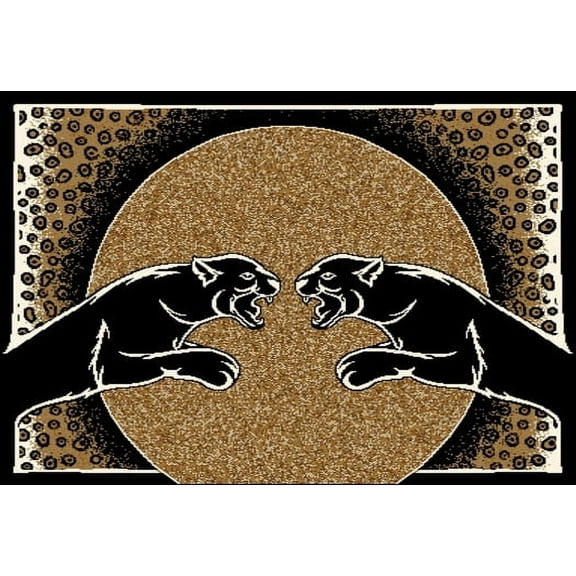 Home Dynamix Area: Zone Rug: 7232: Beige Twin Panthers Rug 5' 3"x7' 5
