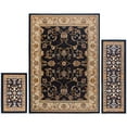 thumbnail image 1 of Home Dynamix Ariana Badah Oriental Damask Border Area Rug, Black/Ivory, 3-Piece Set, 1 of 5