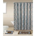 thumbnail image 1 of Home Dynamix Bath Boutique Shower Curtain and Bath Rug Set: BQ01 Helix Blue, 1 of 2