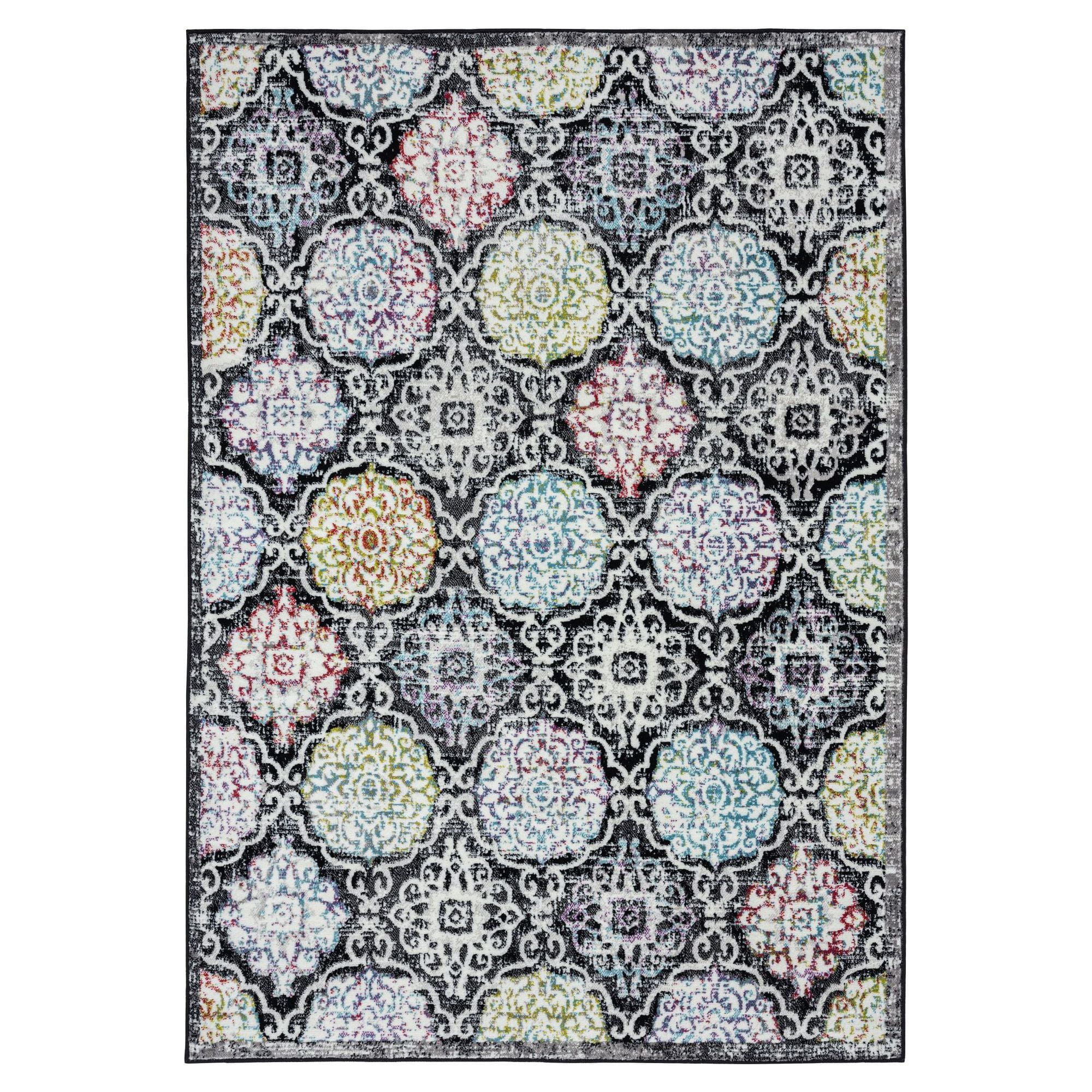 Home Dynamix Boho Andorra Area Rug, Black/Pink, 7'9"x10'2"