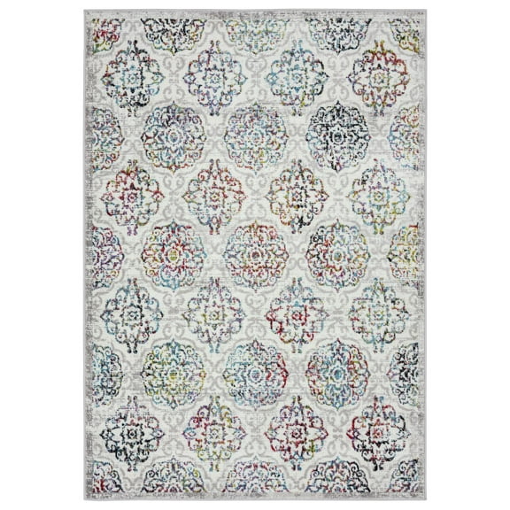 Home Dynamix Boho Andorra Area Rug, Ivory/Pink, 5'2"x7'2"