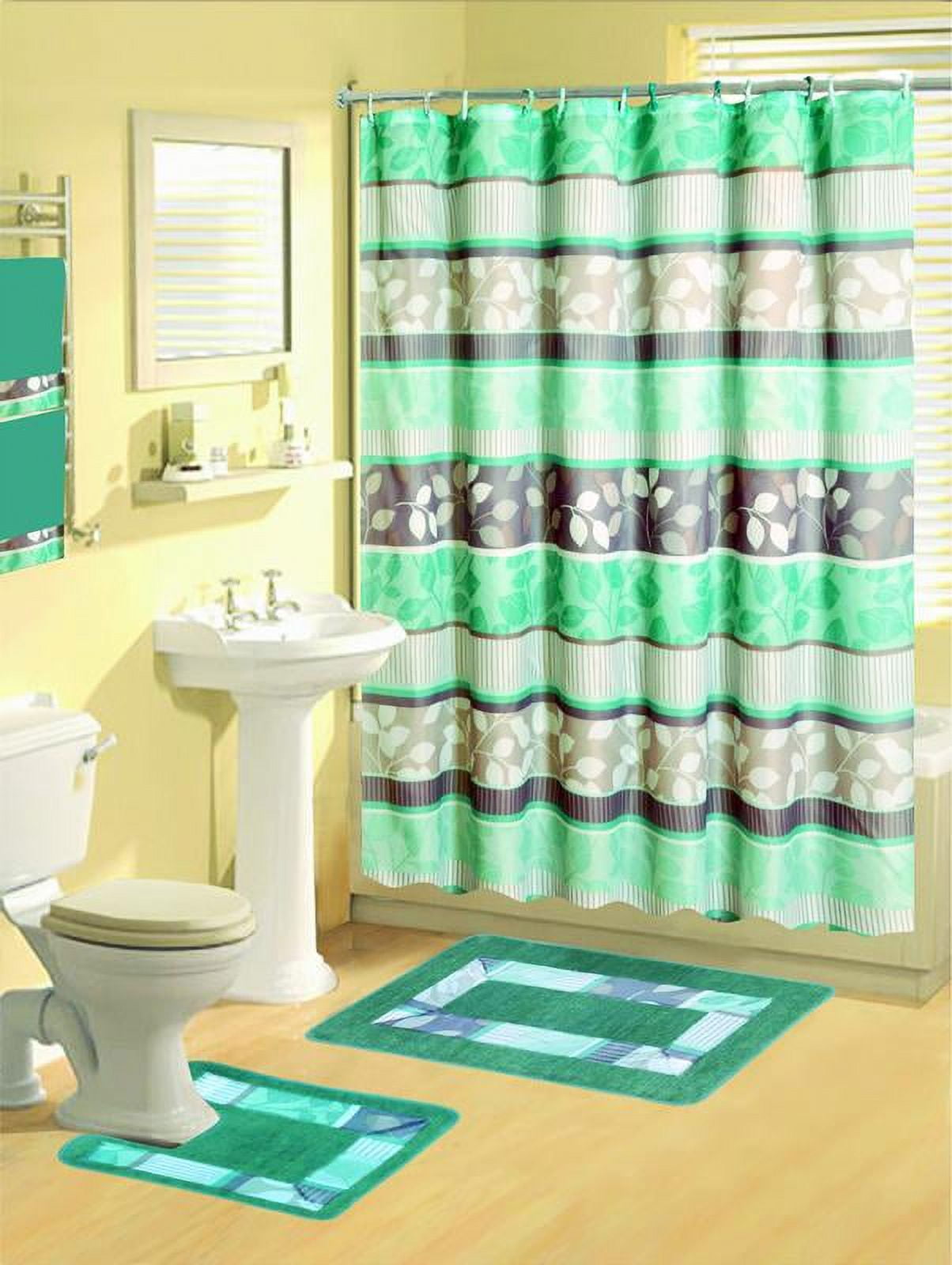 15 Piece Bath Set - Home Dynamix Bath Boutique Shower Curtain and