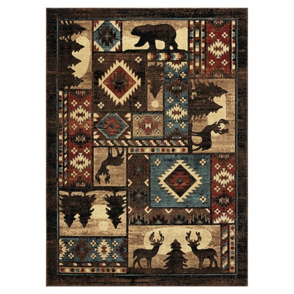 Home Dynamix Buffalo Rustic Area Rug, Bear, 5'2"x7'2" Rectangle