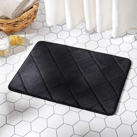 Home Dynamix Capri Haven Bath Mat, Black, 17"x24" Rectangle