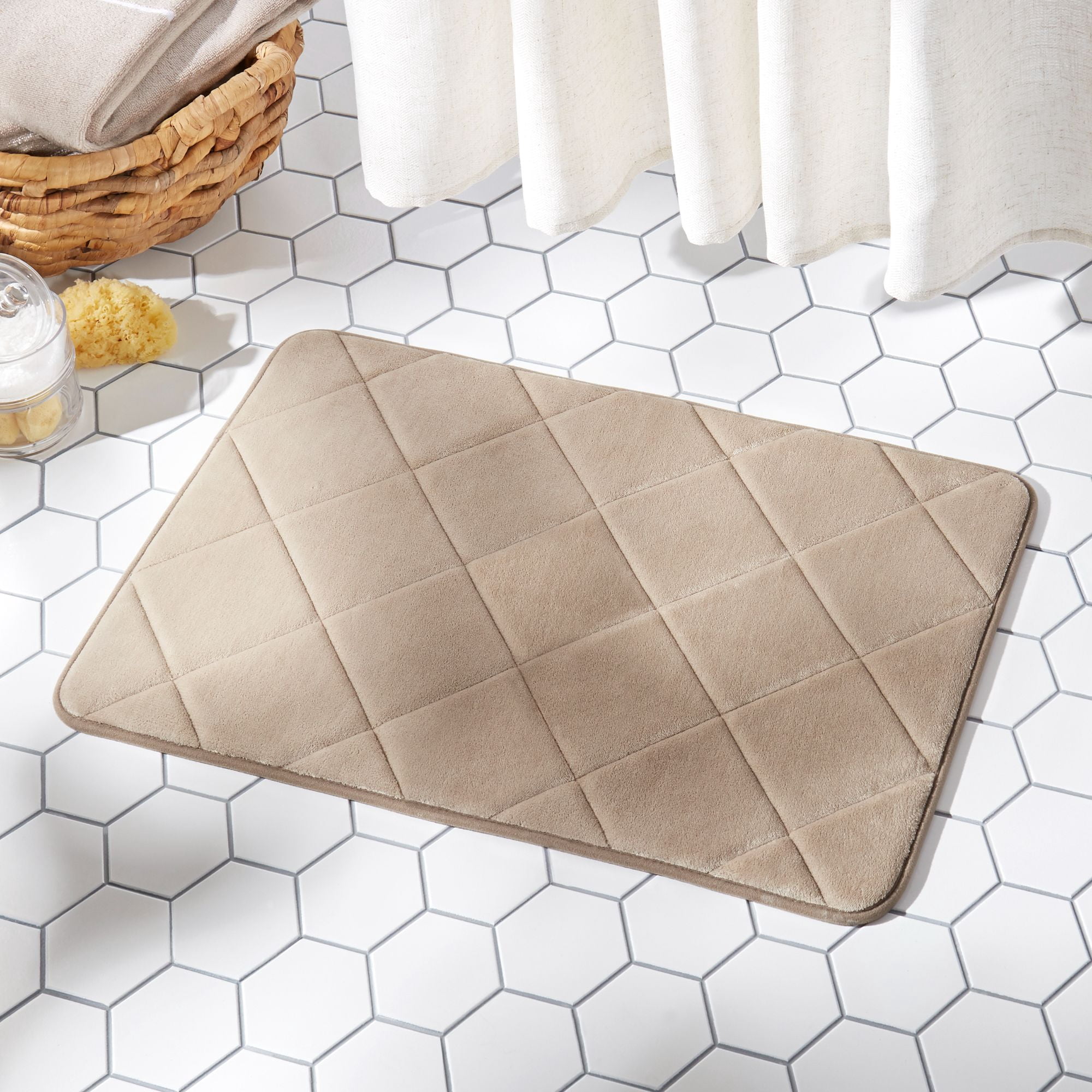 Home Dynamix Capri Haven Bath Mat, Taupe, 20"x30" Rectangle