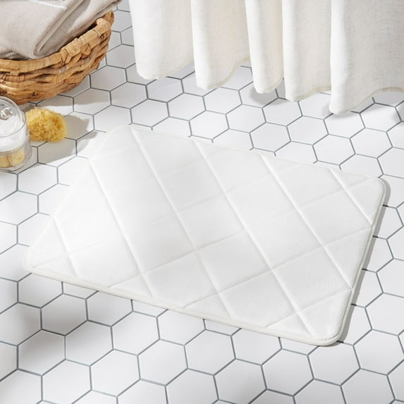 Home Dynamix Capri Haven Bath Mat, White, 20"x30" Rectangle