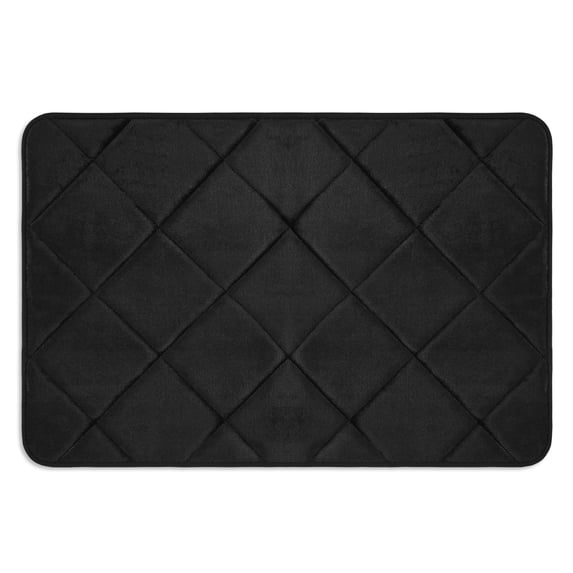 Home Dynamix Capri Haven Machine Washable Memory Foam Bath Mat, Black, 20"x30"