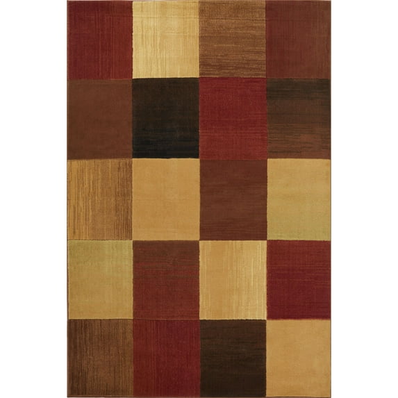 Home Dynamix Catalina Brookings Contemporary Color Block Area Rug, Brown/Beige, 3'3"x5'2"