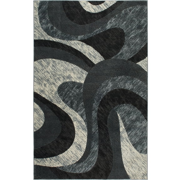 Home Dynamix Catalina Huron Contemporary Abstract Swirl Area Rug, Grey/Ivory, 3'3"x5'2"
