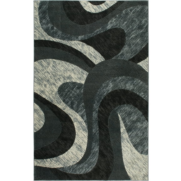 Home Dynamix Catalina Huron Contemporary Abstract Swirl Area Rug, Grey/Ivory, 3'3"x5'2"