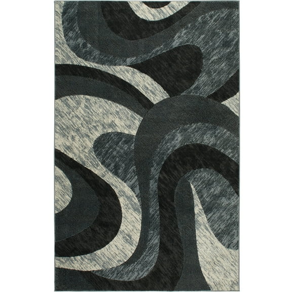 Home Dynamix Catalina Huron Contemporary Abstract Swirl Area Rug, Grey/Ivory, 5'3"x7'2"