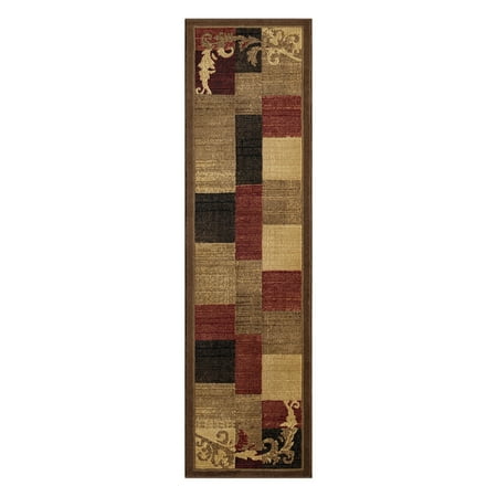 Home Dynamix Catalina Pierre Contemporary Scroll Runner Area Rug, Brown/Red, 1'9"x6'9"