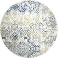 thumbnail image 1 of Home Dynamix Melrose Audrey Moroccan Ogee Damask Area Rug, Ivory/Blue, 5'2" Round, 1 of 5