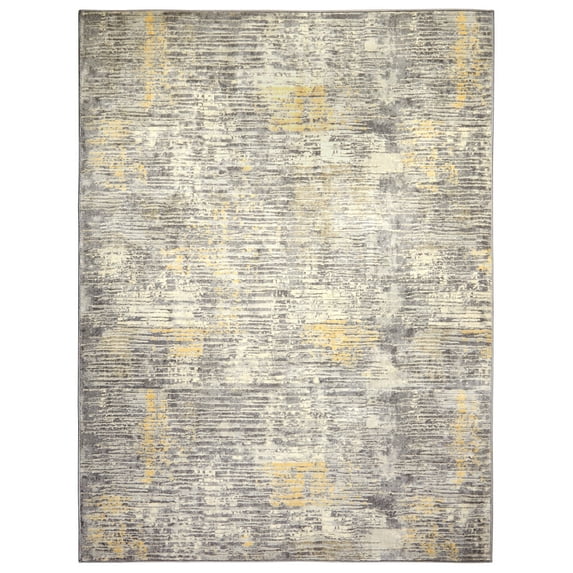 Home Dynamix Melrose Lorenzo Modern Abstract Area Rug, Grey/Yellow, 5'2"x7'2"