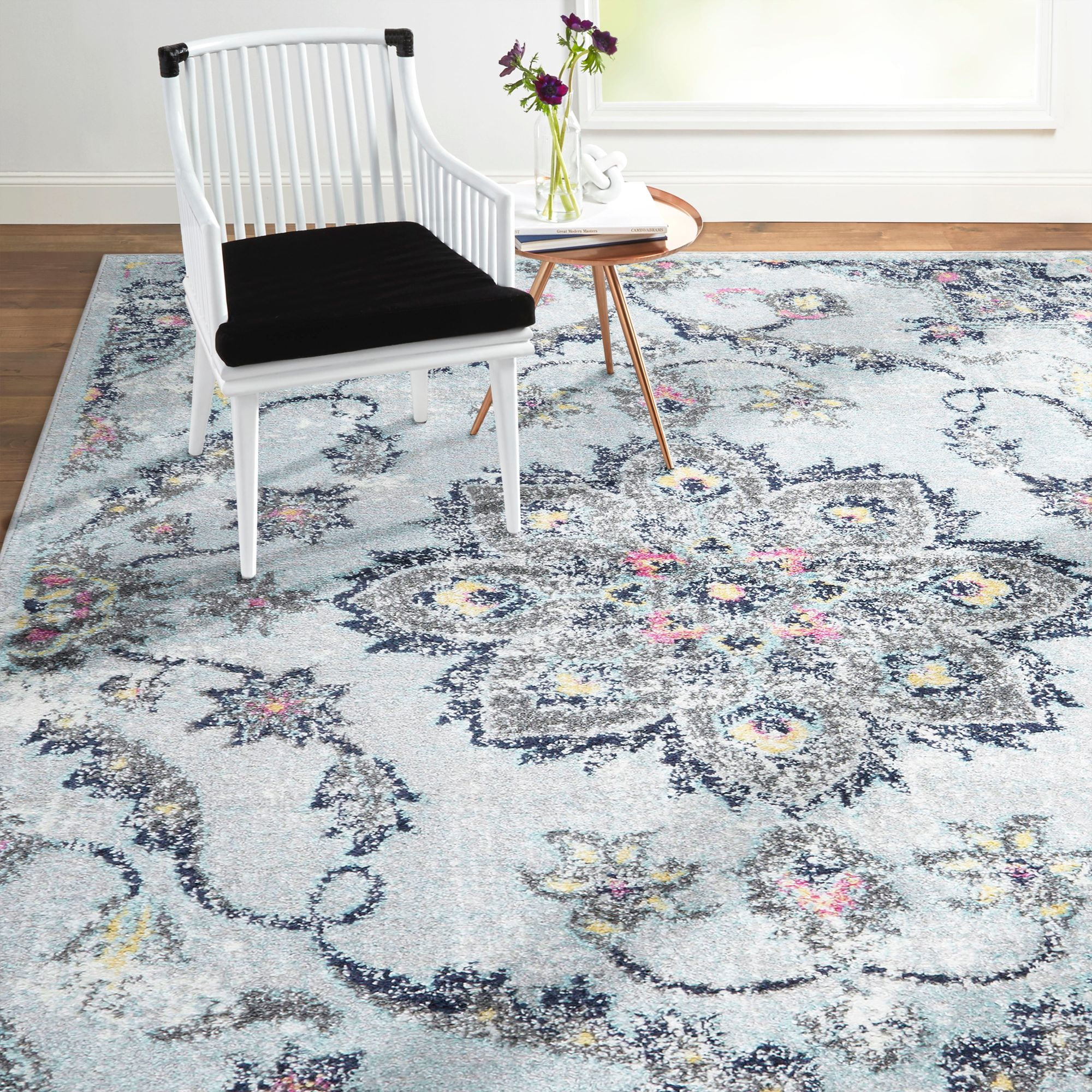 Home Dynamix Nova Astoria Area Rug, Grey/Navy Blue, 7'10"x10'2