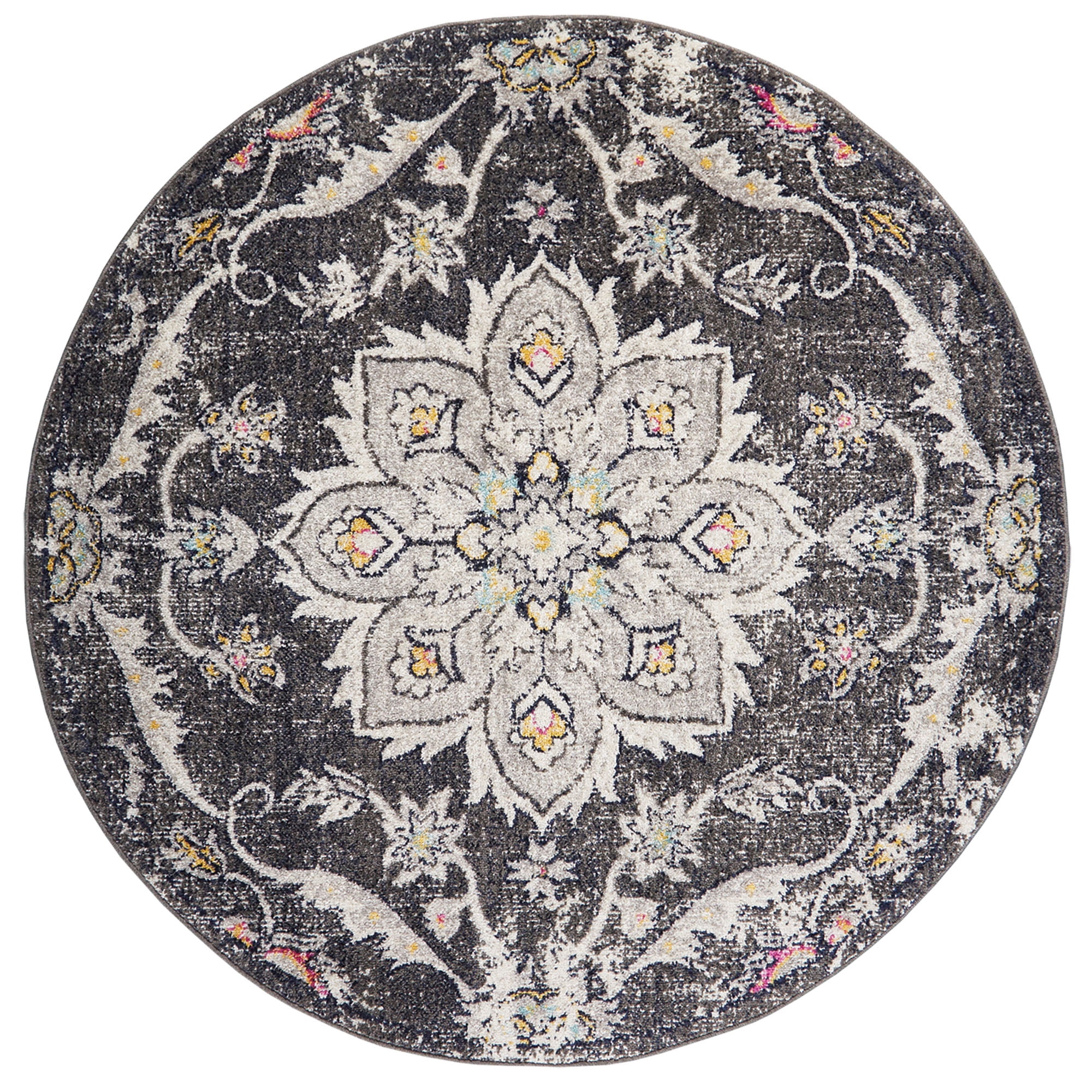 Home Dynamix Nova Astoria Medallion Area Rug, Dark Gray/Ivory, 5'2