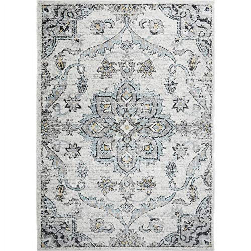Home Dynamix Nova Astoria Transitional Medallion Area Rug, Ivory, 5' 2" x 7' 2" Rectangle