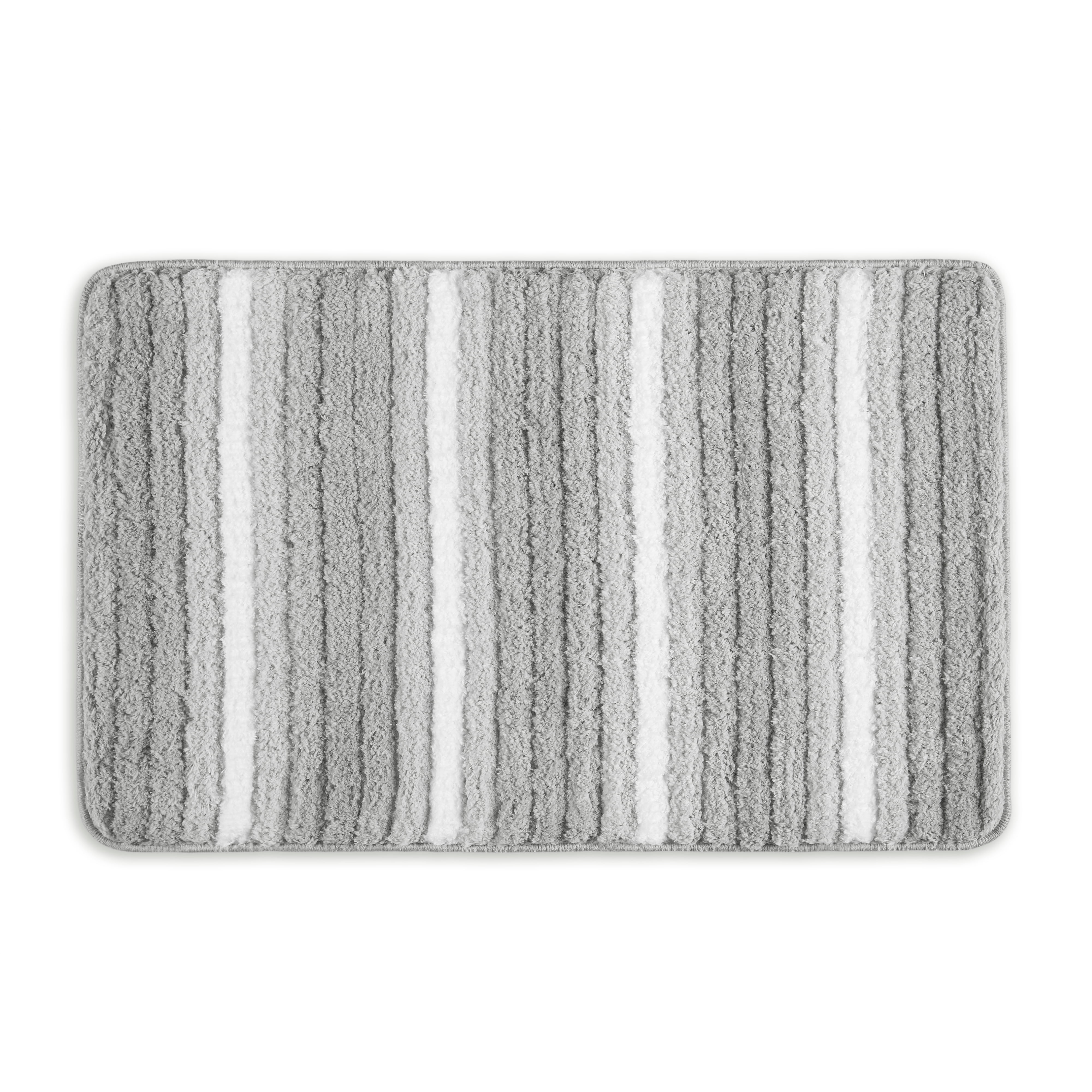 Home Dynamix Ombre Element Machine Washable Bath Mat Grey/White, 27"x48